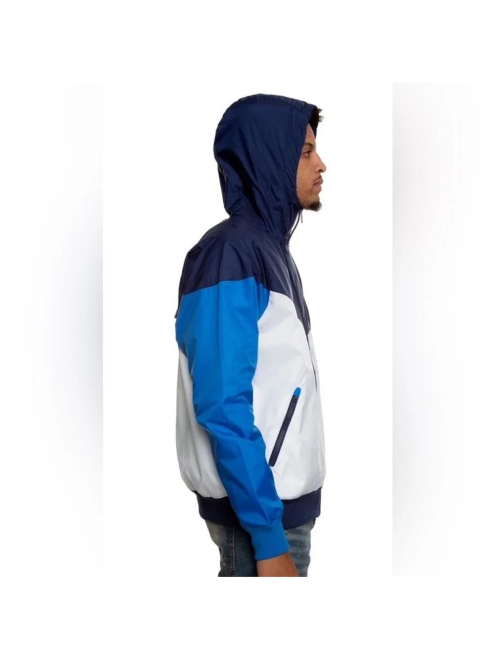 Nike Men’s Midnight Navy/Summit White/ Blue Colorblock WINDRUNNER Jacket SZ LRG